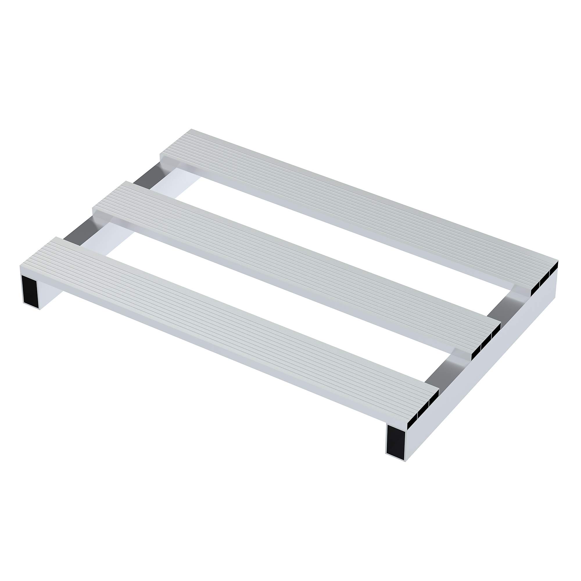 Vestil Aluminum Half Skid 24 In. x 35-7/8 In. x 3-3/4 In. 4,000 Lb. Capacity Silver